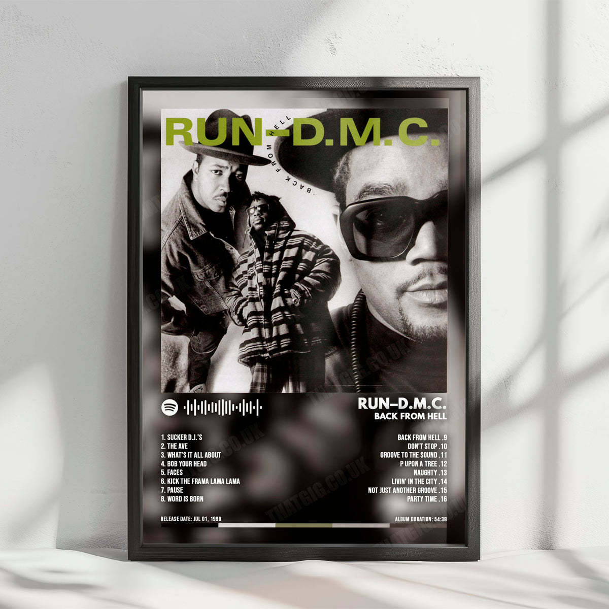 Run DMC "Back From Hell" Album Cover Poster - with Complete Tracklist