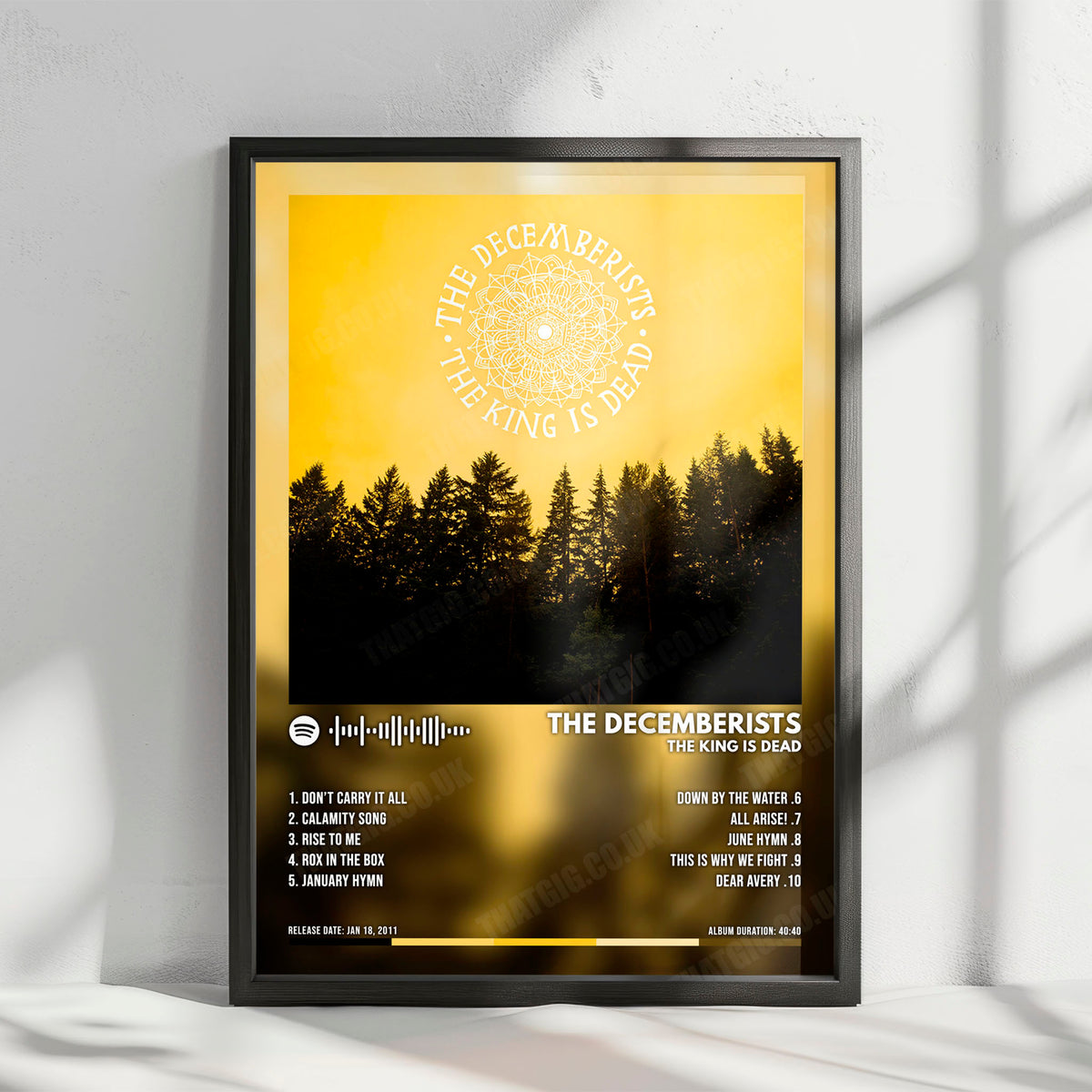 The Decemberists "The King Is Dead" Album Cover Poster - with Complete Tracklist