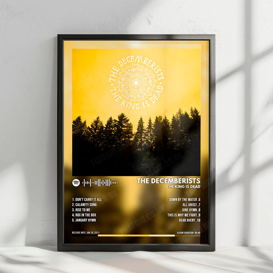 The Decemberists "The King Is Dead" Album Cover Poster - with Complete Tracklist