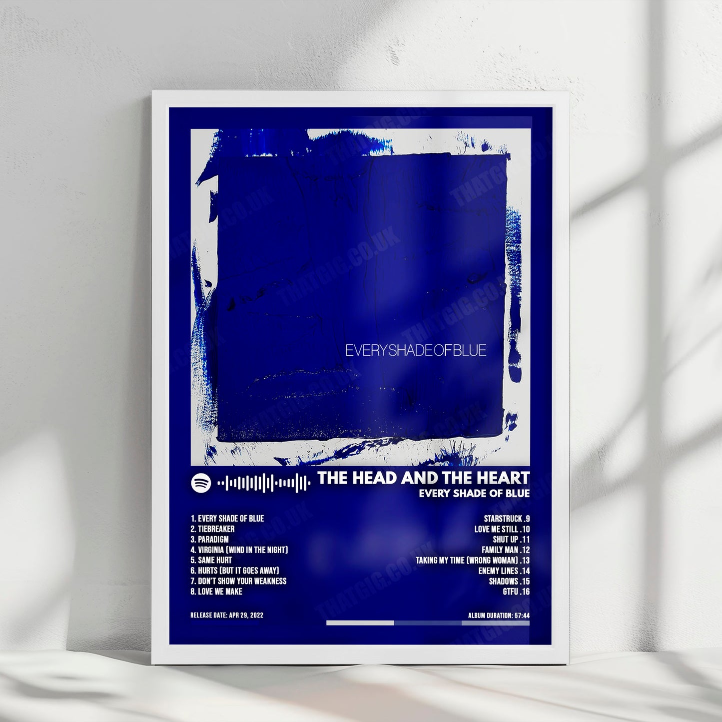 The Head and the Heart "Every Shade of Blue" Album Cover Poster - with Complete Tracklist