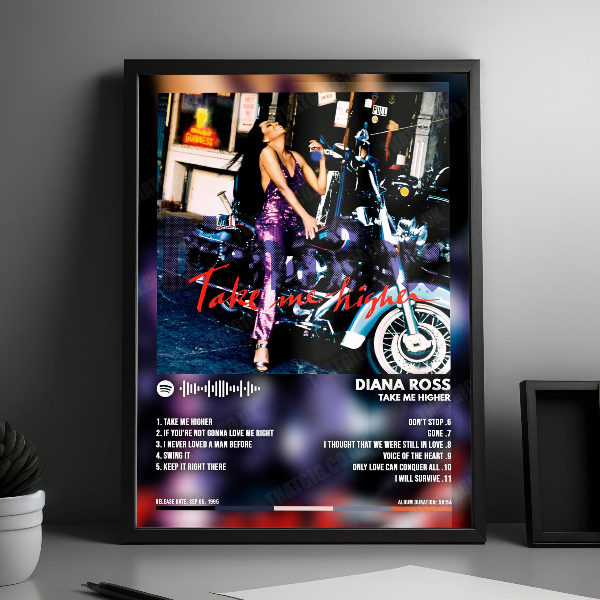 Diana Ross "Take Me Higher" Album Cover Poster - with Complete Tracklist