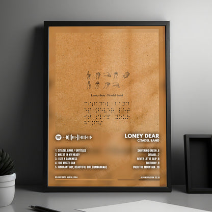 Loney Dear "Citadel Band" Album Cover Poster - with Complete Tracklist