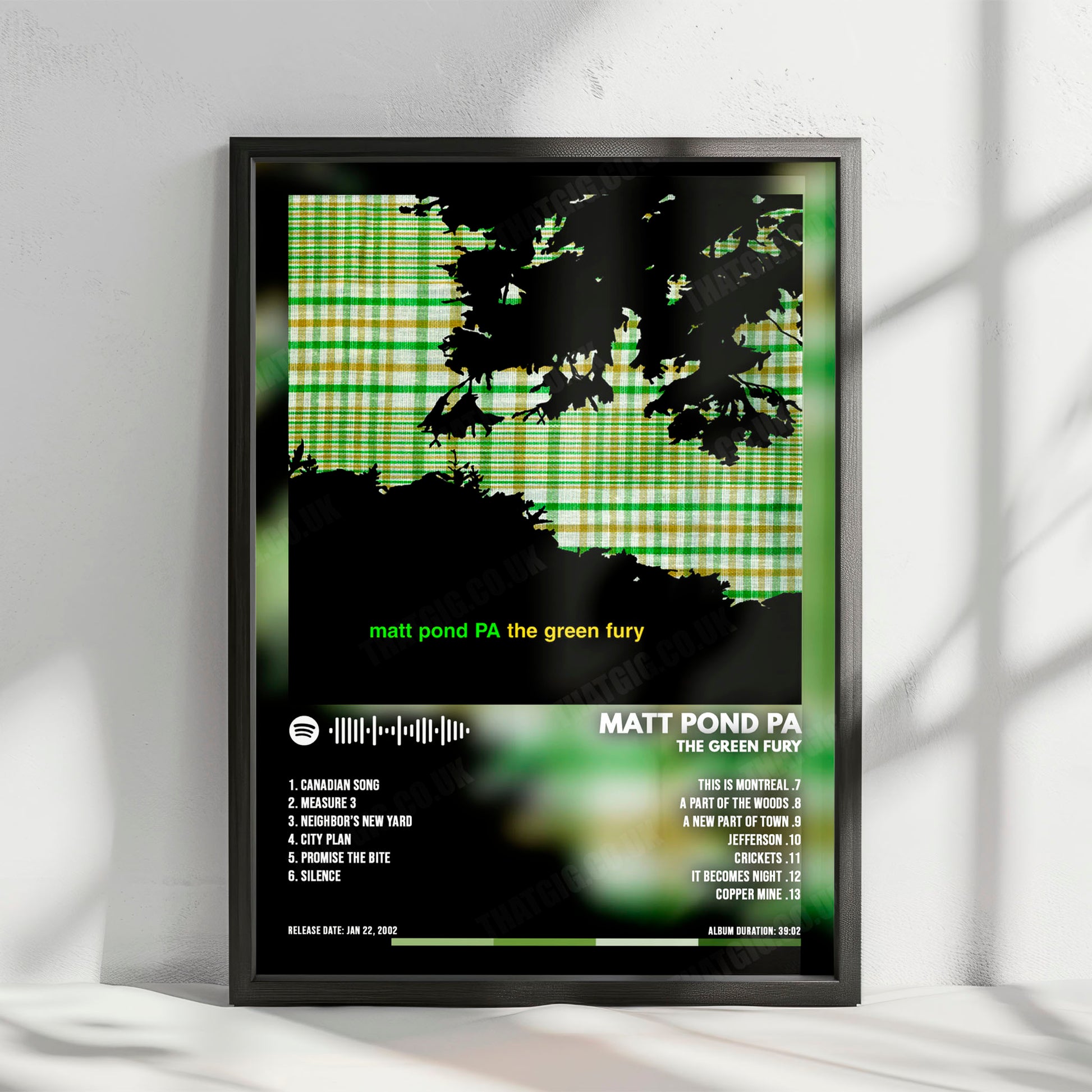 Matt Pond PA "The Green Fury" Album Cover Poster - with Complete Tracklist