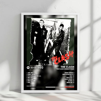 The Clash "The Clash (Remastered)" Album Cover Poster - with Complete Tracklist