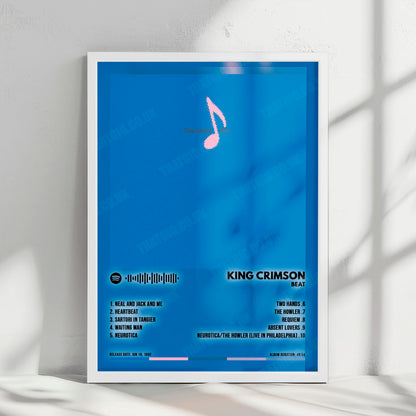 King Crimson "Beat" Album Cover Poster - with Complete Tracklist