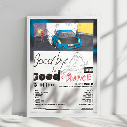 Juice WRLD "Goodbye & Good Riddance (Anniversary)" Album Cover Poster - with Complete Tracklist
