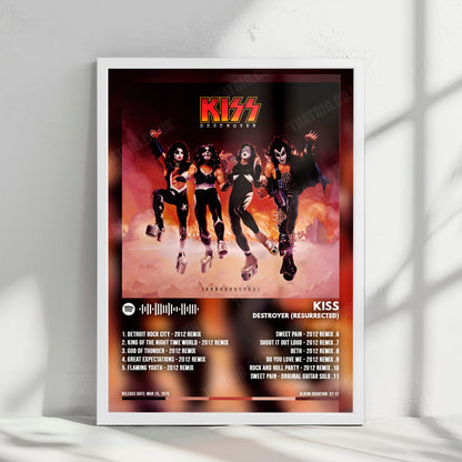 KISS "Destroyer (Resurrected)" Album Cover Poster - with Complete Tracklist