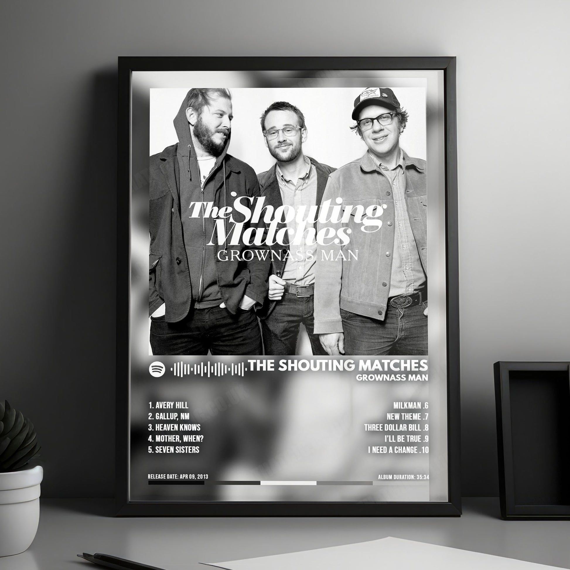 The Shouting Matches "Grownass Man" Album Cover Poster - with Complete Tracklist