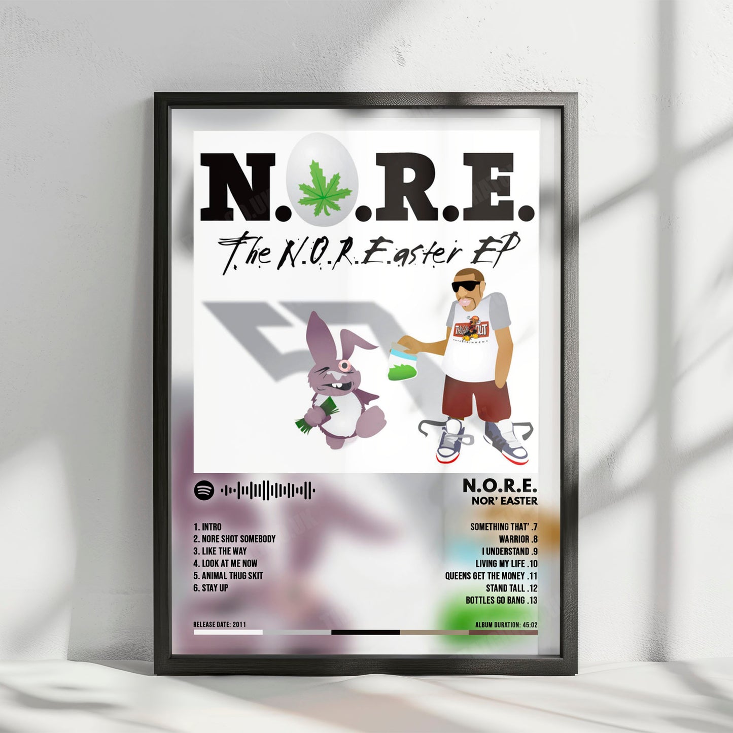 N.O.R.E "Nor' Easter" Album Cover Poster - with Complete Tracklist