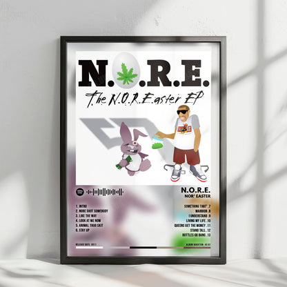 N.O.R.E "Nor' Easter" Album Cover Poster - with Complete Tracklist