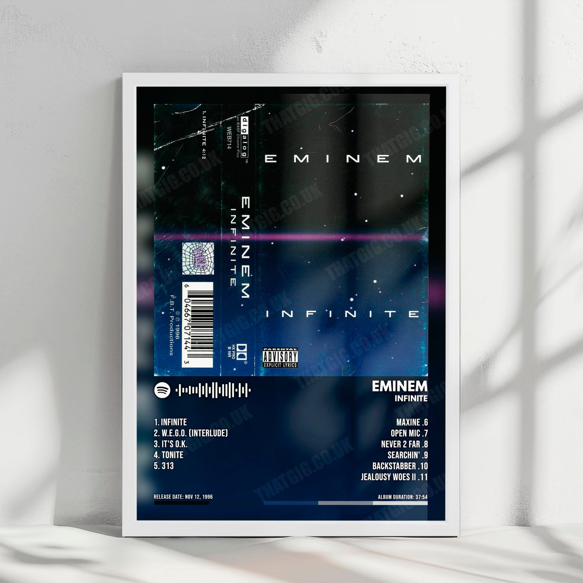 Eminem "Infinite" Album Cover Poster - with Complete Tracklist