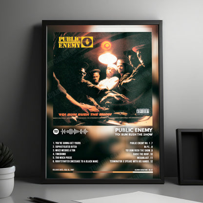 Public Enemy "Yo! Bum Rush The Show" Album Cover Poster - with Complete Tracklist