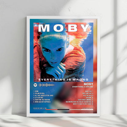 Moby "Everything Is Wrong" Album Cover Poster - with Complete Tracklist