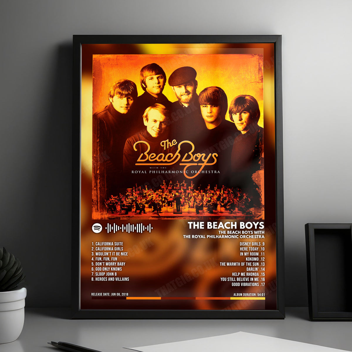 The Beach Boys "The Beach Boys With The Royal Philharmonic Orchestra" Album Cover Poster - with Complete Tracklist