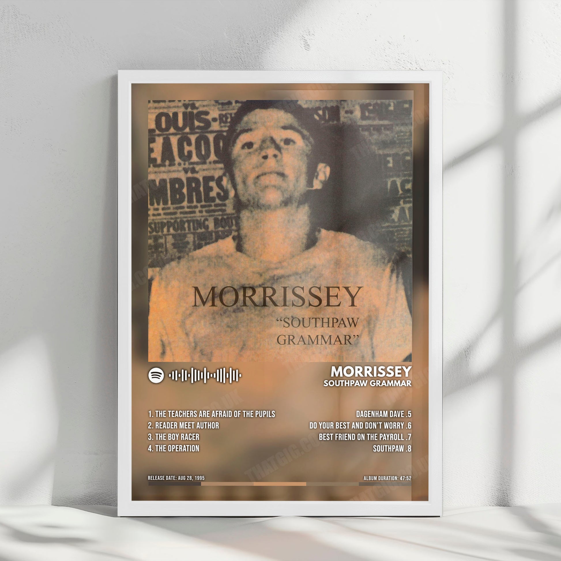 Morrissey "Southpaw Grammar" Album Cover Poster - with Complete Tracklist