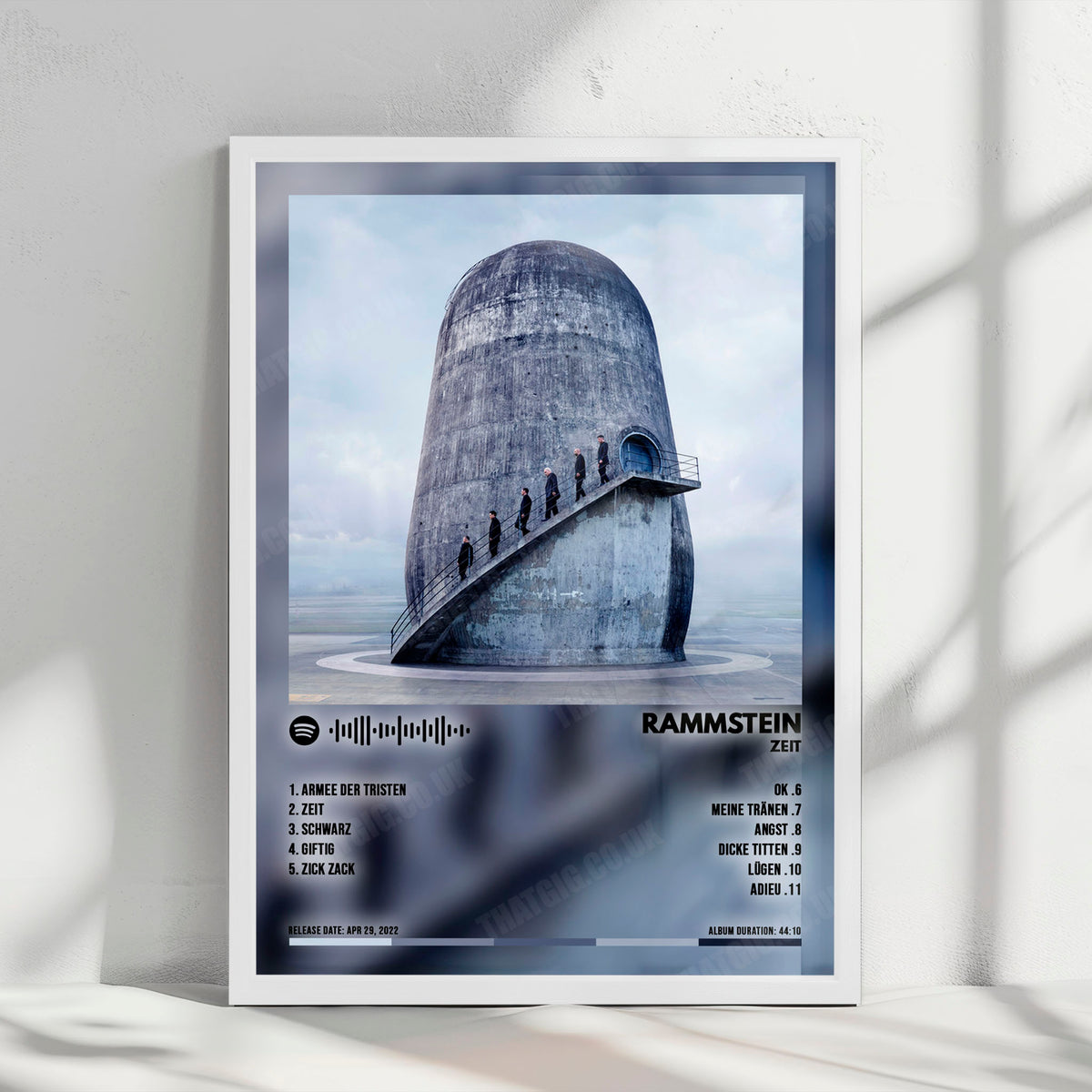 Rammstein "Zeit" Album Cover Poster - with Complete Tracklist