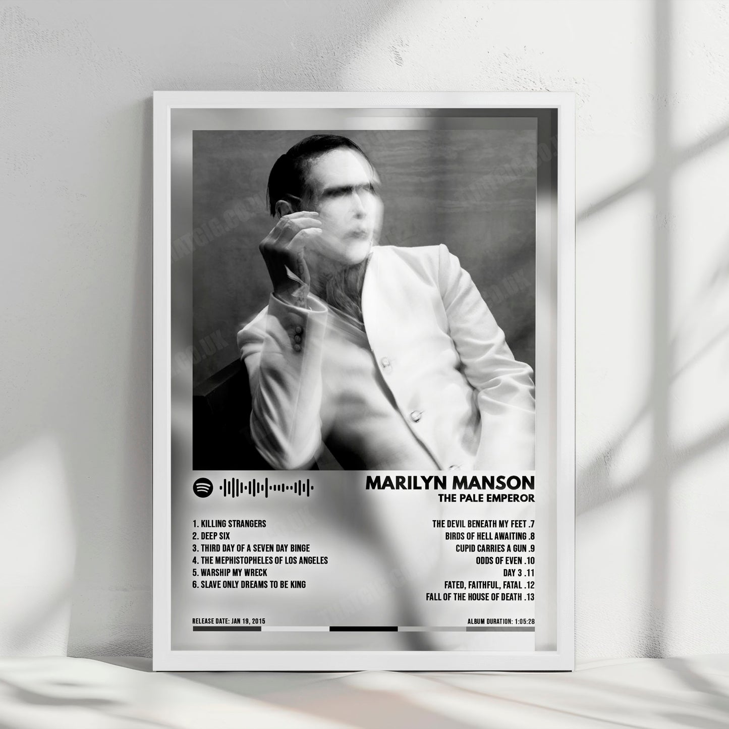 Marilyn Manson "The Pale Emperor" Album Cover Poster - with Complete Tracklist