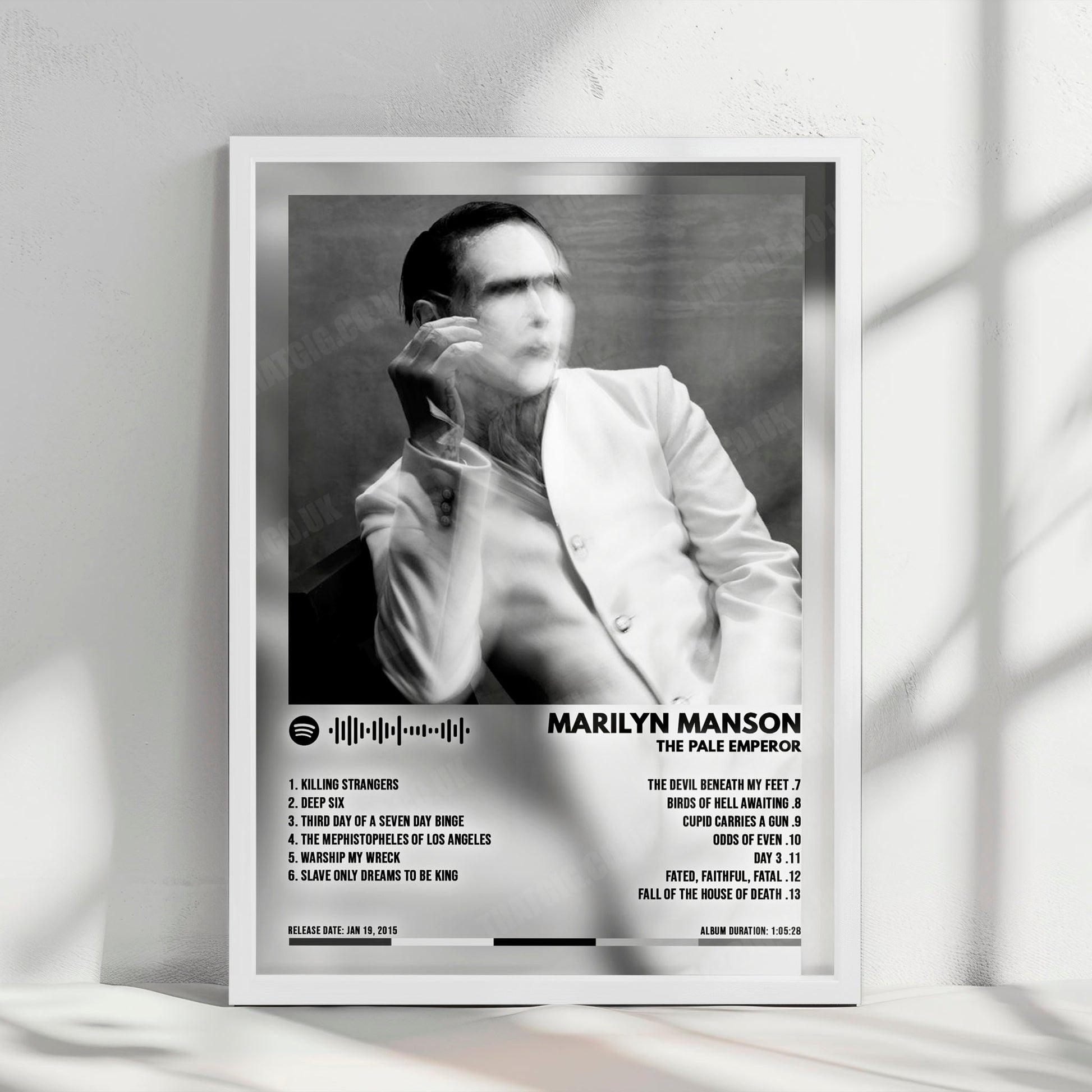 Marilyn Manson "The Pale Emperor" Album Cover Poster - with Complete Tracklist