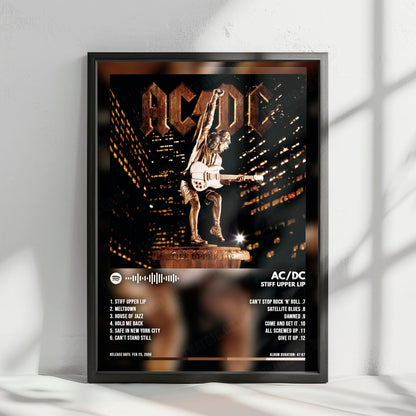 AC/DC "Stiff Upper Lip" Album Cover Poster - with Complete Tracklist