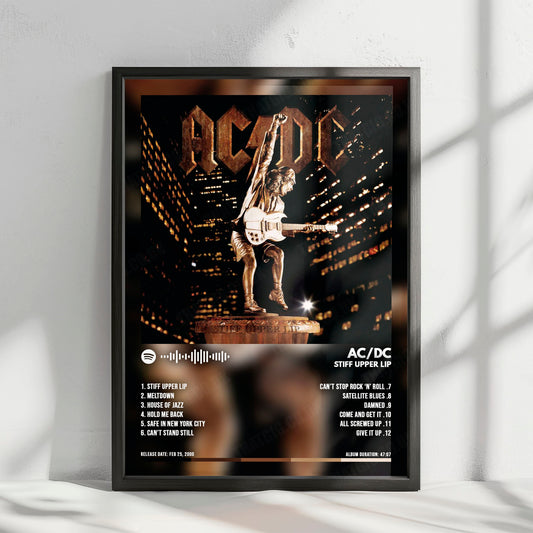 AC/DC "Stiff Upper Lip" Album Cover Poster - with Complete Tracklist