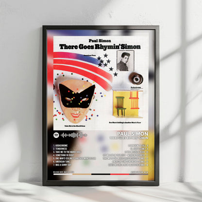 Paul Simon "There Goes Rhymin' Simon" Album Cover Poster - with Complete Tracklist