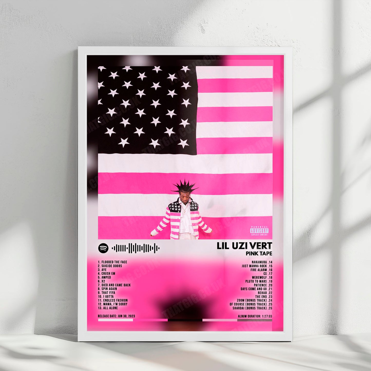 Lil Uzi Vert "Pink Tape" Album Cover Poster - with Complete Tracklist