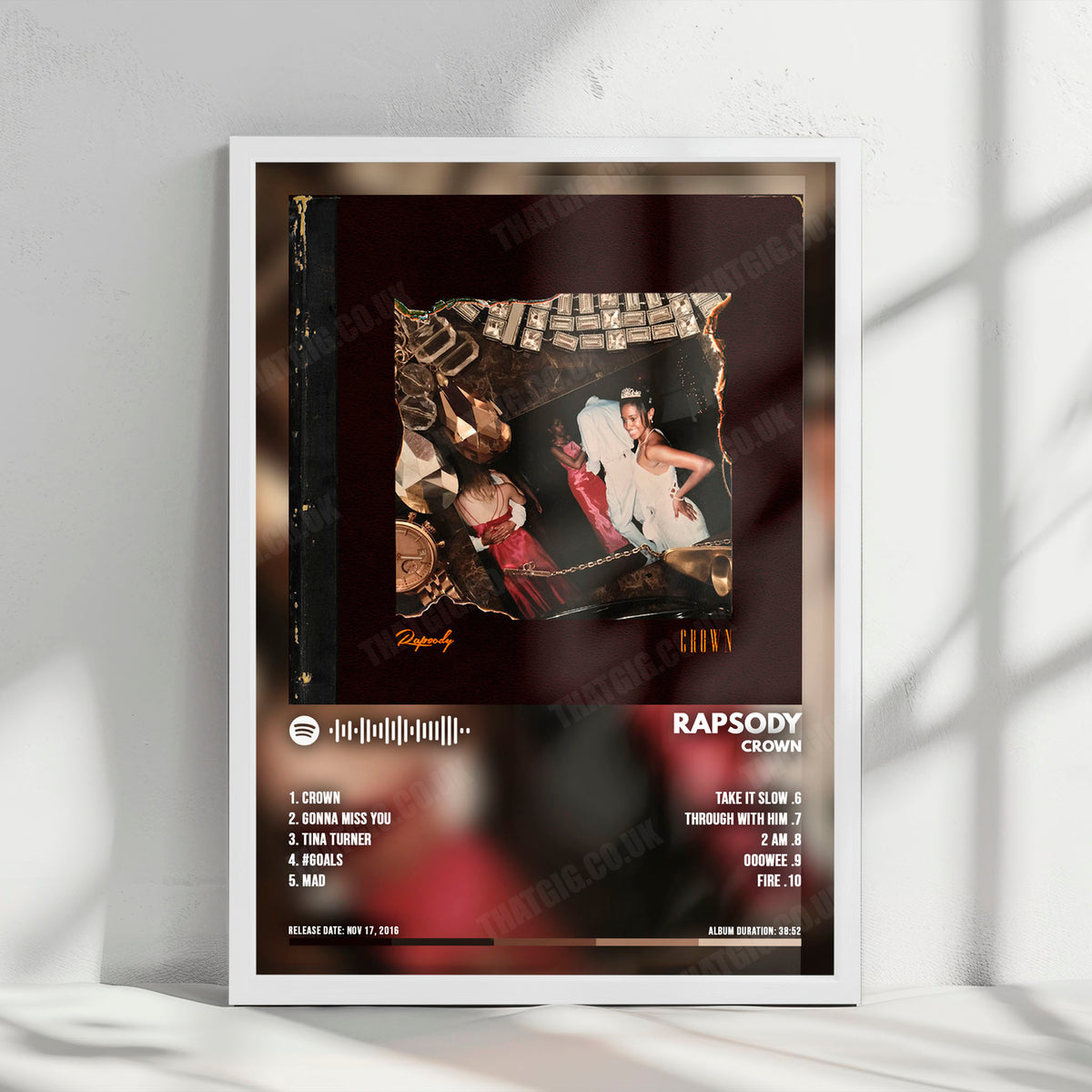 Rapsody "Crown" Album Cover Poster - with Complete Tracklist