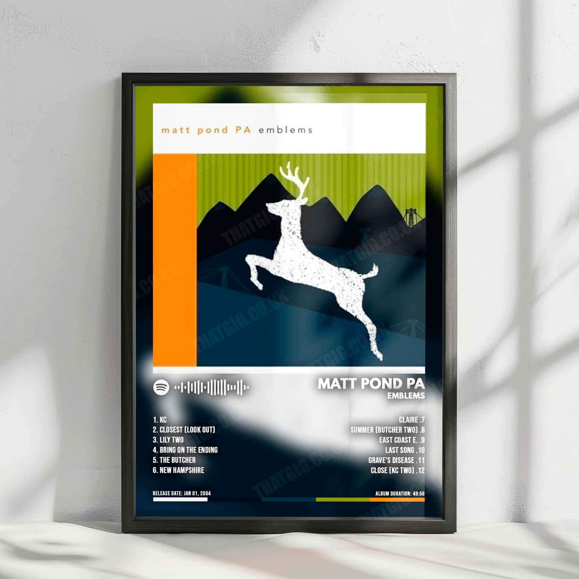 Matt Pond PA "Emblems" Album Cover Poster - with Complete Tracklist