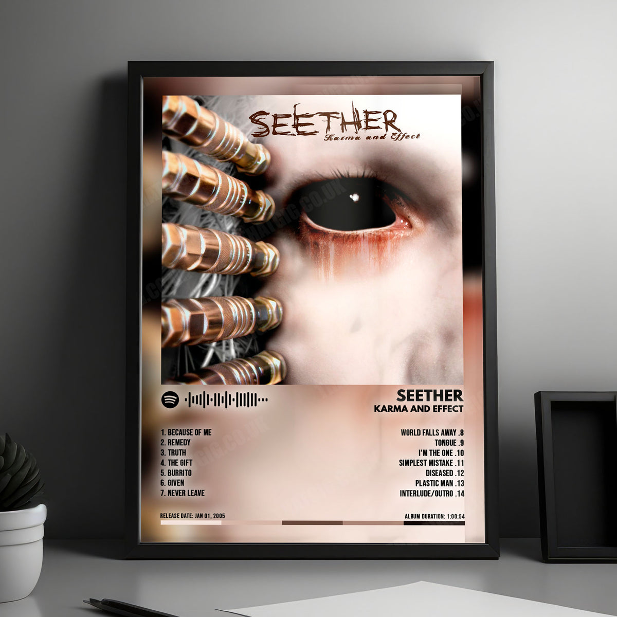Seether "Karma and Effect" Album Cover Poster - with Complete Tracklist