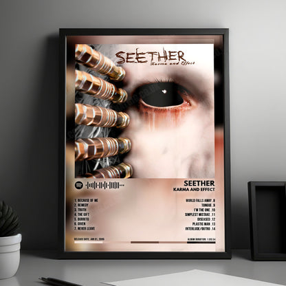 Seether "Karma and Effect" Album Cover Poster - with Complete Tracklist