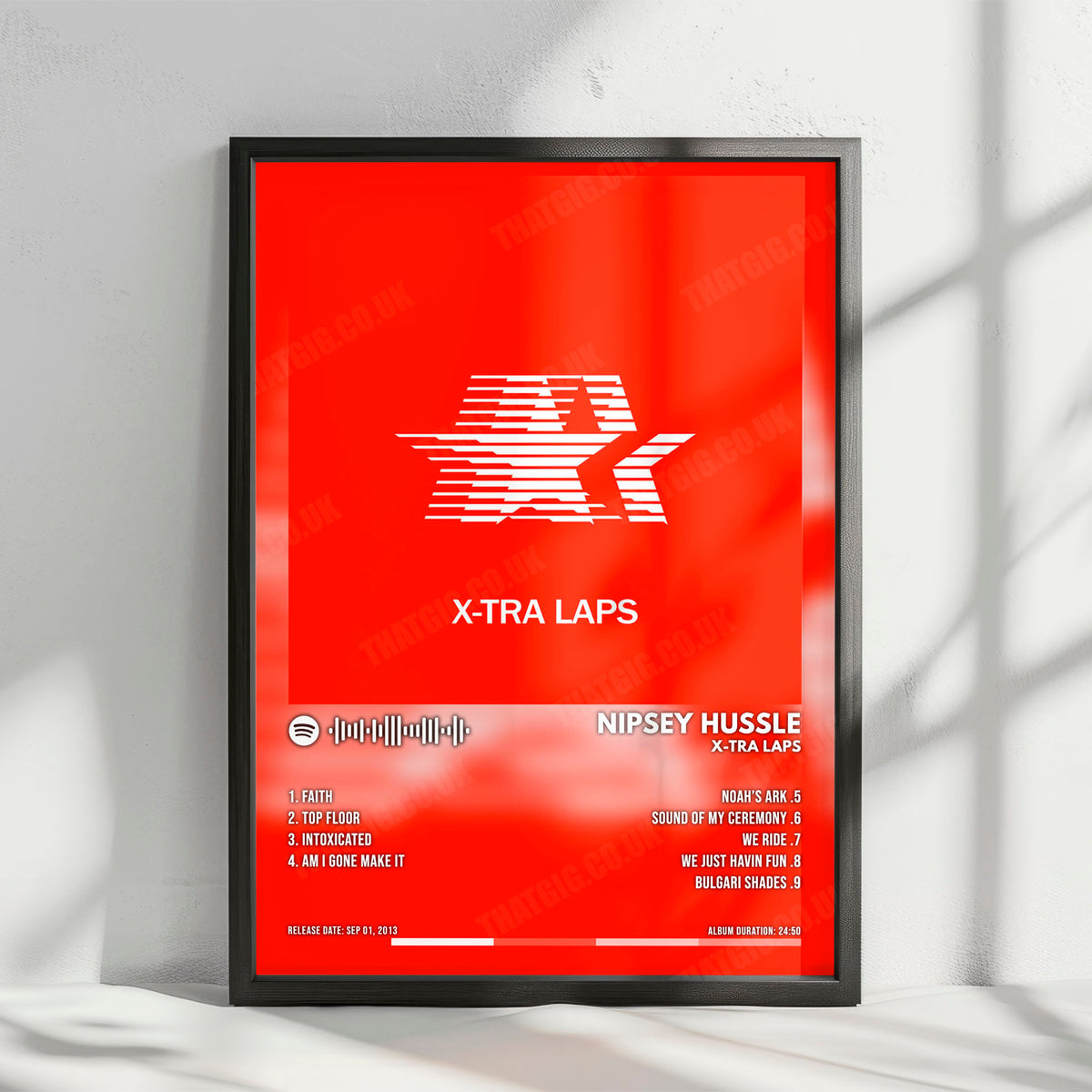 Nipsey Hussle "X-Tra Laps" Album Cover Poster - with Complete Tracklist
