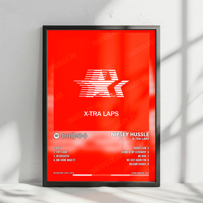 Nipsey Hussle "X-Tra Laps" Album Cover Poster - with Complete Tracklist