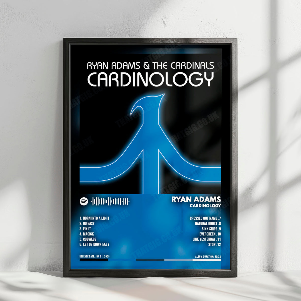 Ryan Adams "Cardinology" Album Cover Poster - with Complete Tracklist