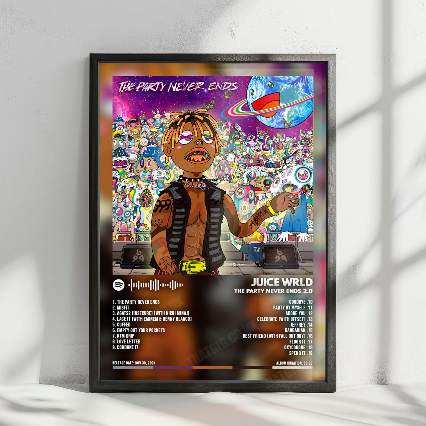 Juice WRLD "The Party Never Ends 2.0" Album Cover Poster - with Complete Tracklist