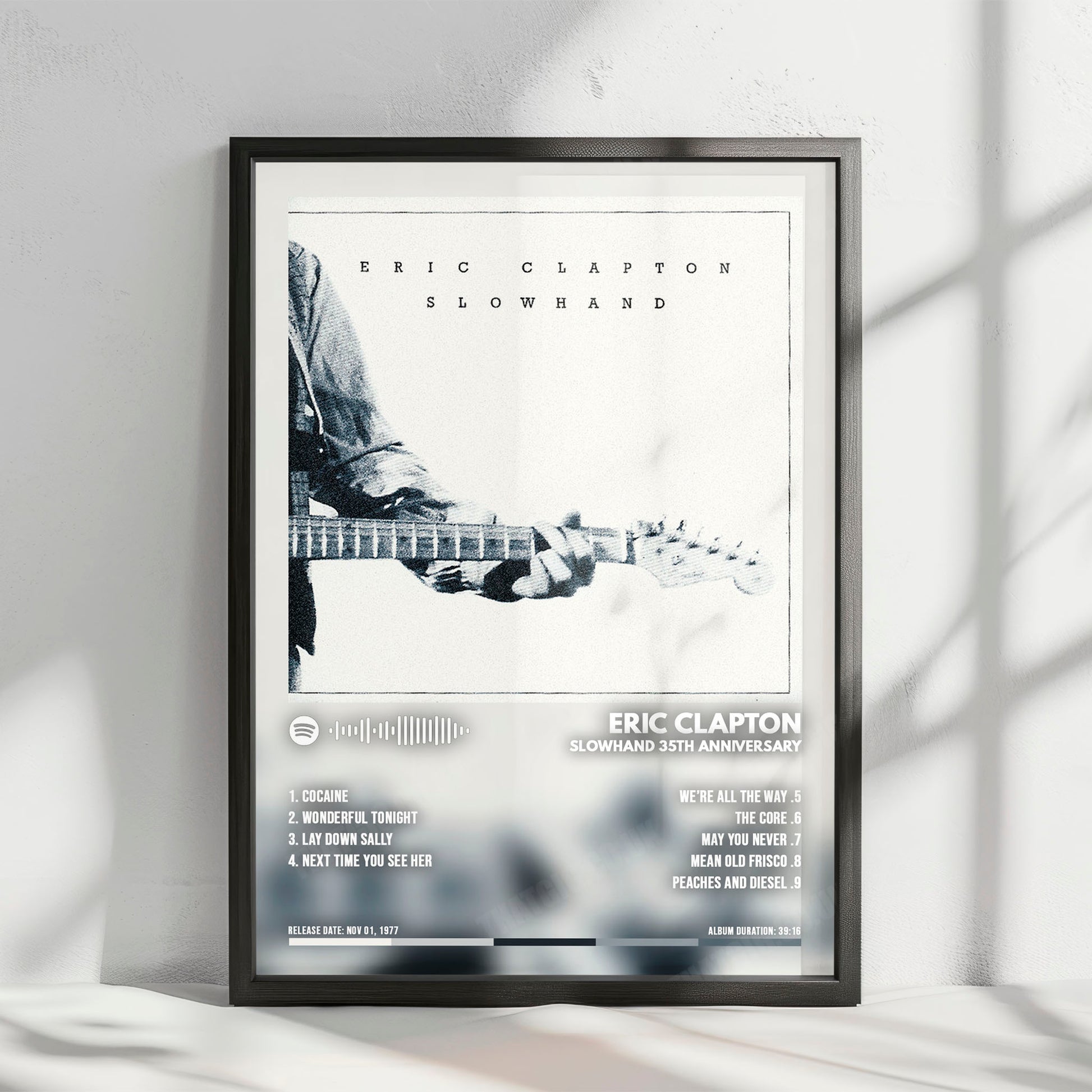 Eric Clapton "Slowhand " Album Cover Poster - with Complete Tracklist