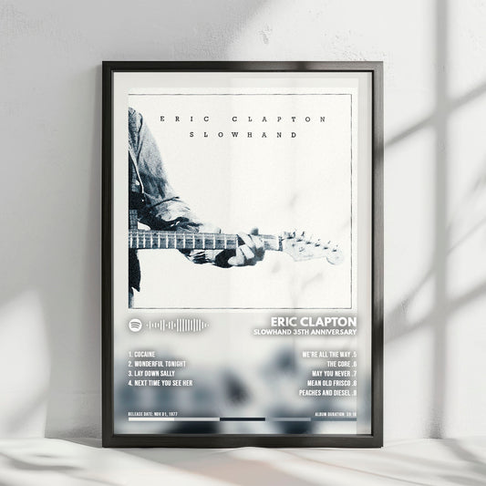 Eric Clapton "Slowhand " Album Cover Poster - with Complete Tracklist