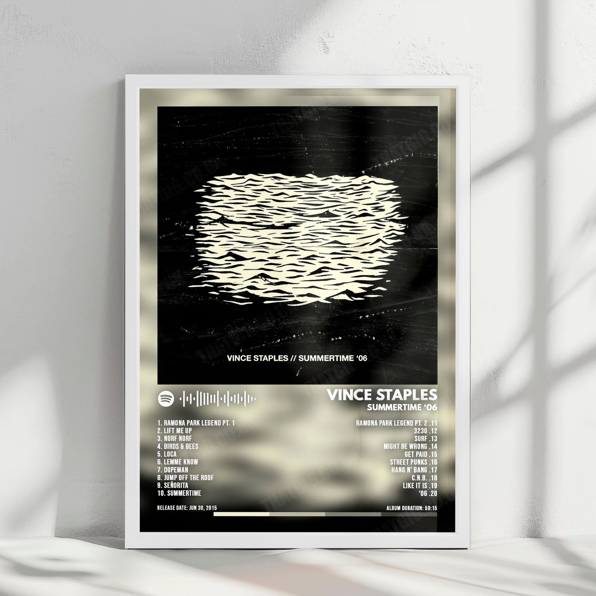 Vince Staples "Summertime '06" Album Cover Poster - with Complete Tracklist