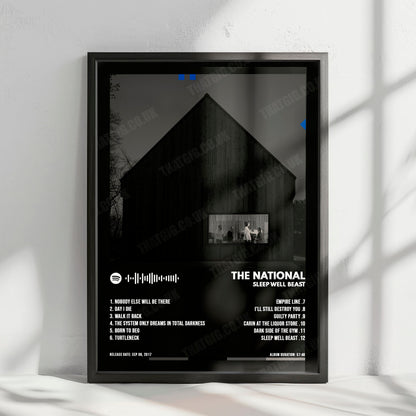 The National "Sleep Well Beast" Album Cover Poster - with Complete Tracklist
