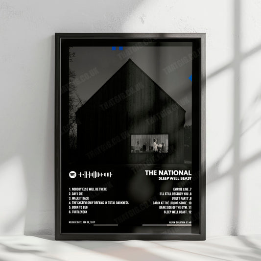 The National "Sleep Well Beast" Album Cover Poster - with Complete Tracklist