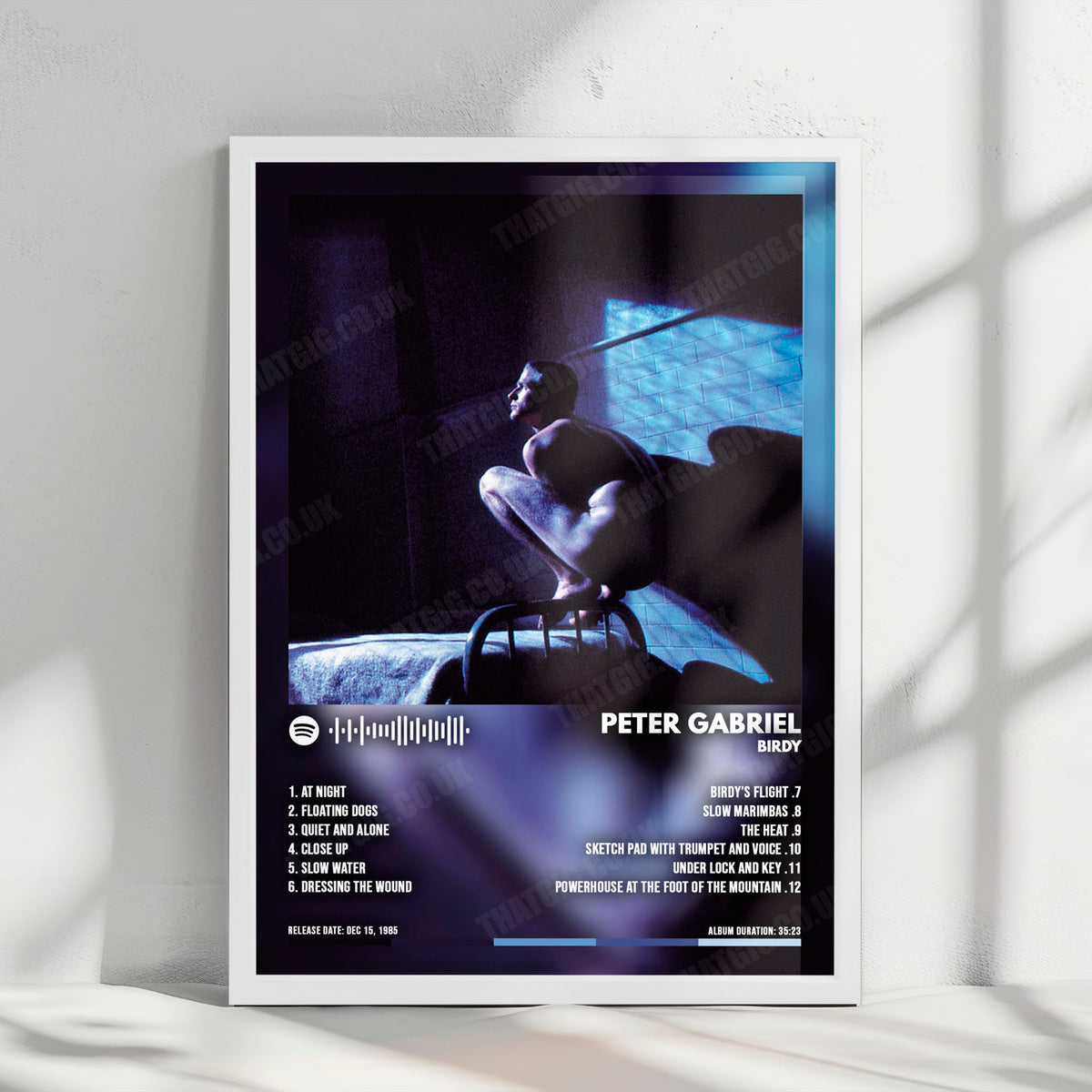 Peter Gabriel "Birdy" Album Cover Poster - with Complete Tracklist