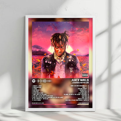 Juice WRLD "Legends Never Die" Album Cover Poster - with Complete Tracklist