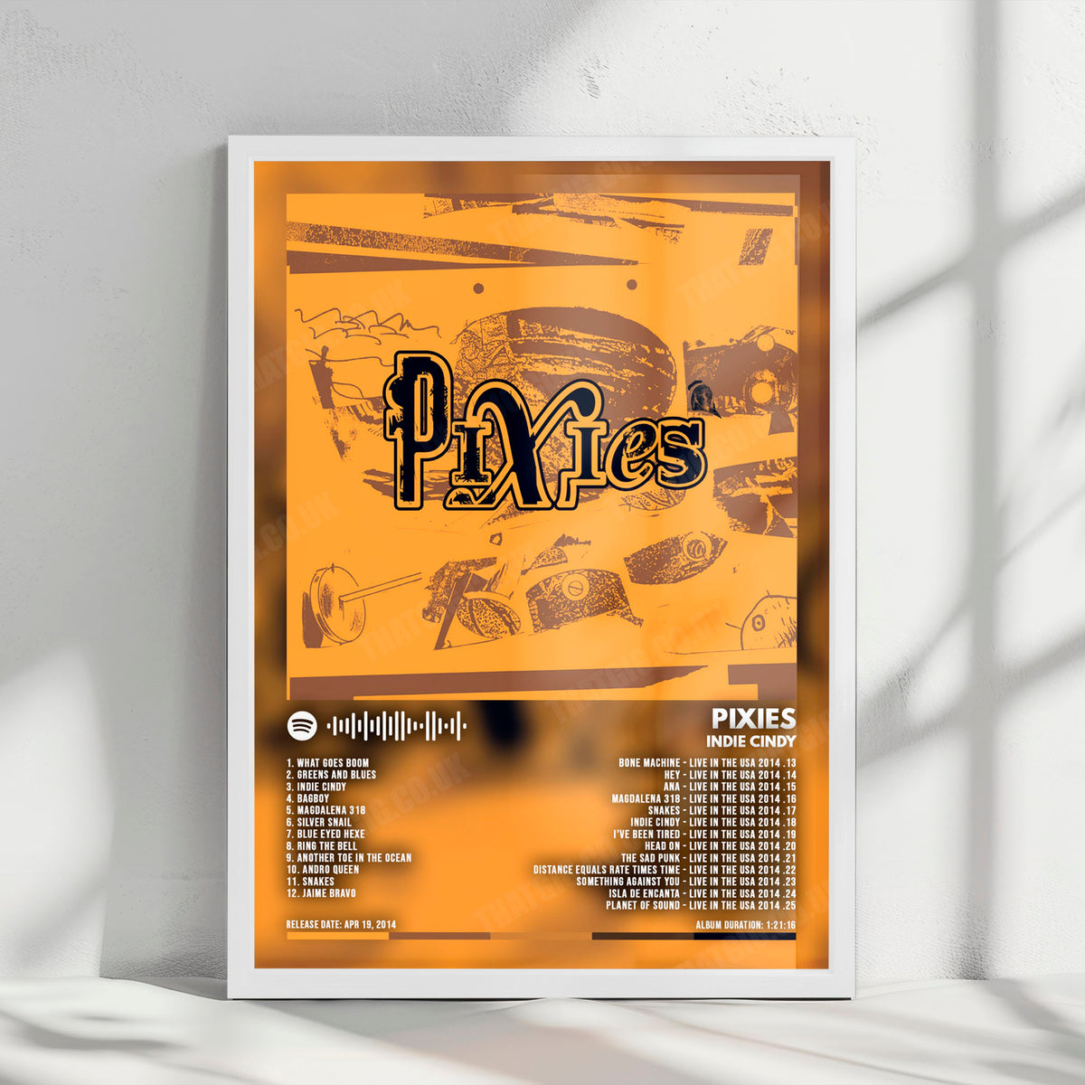 Pixies "Indie Cindy" Album Cover Poster - with Complete Tracklist