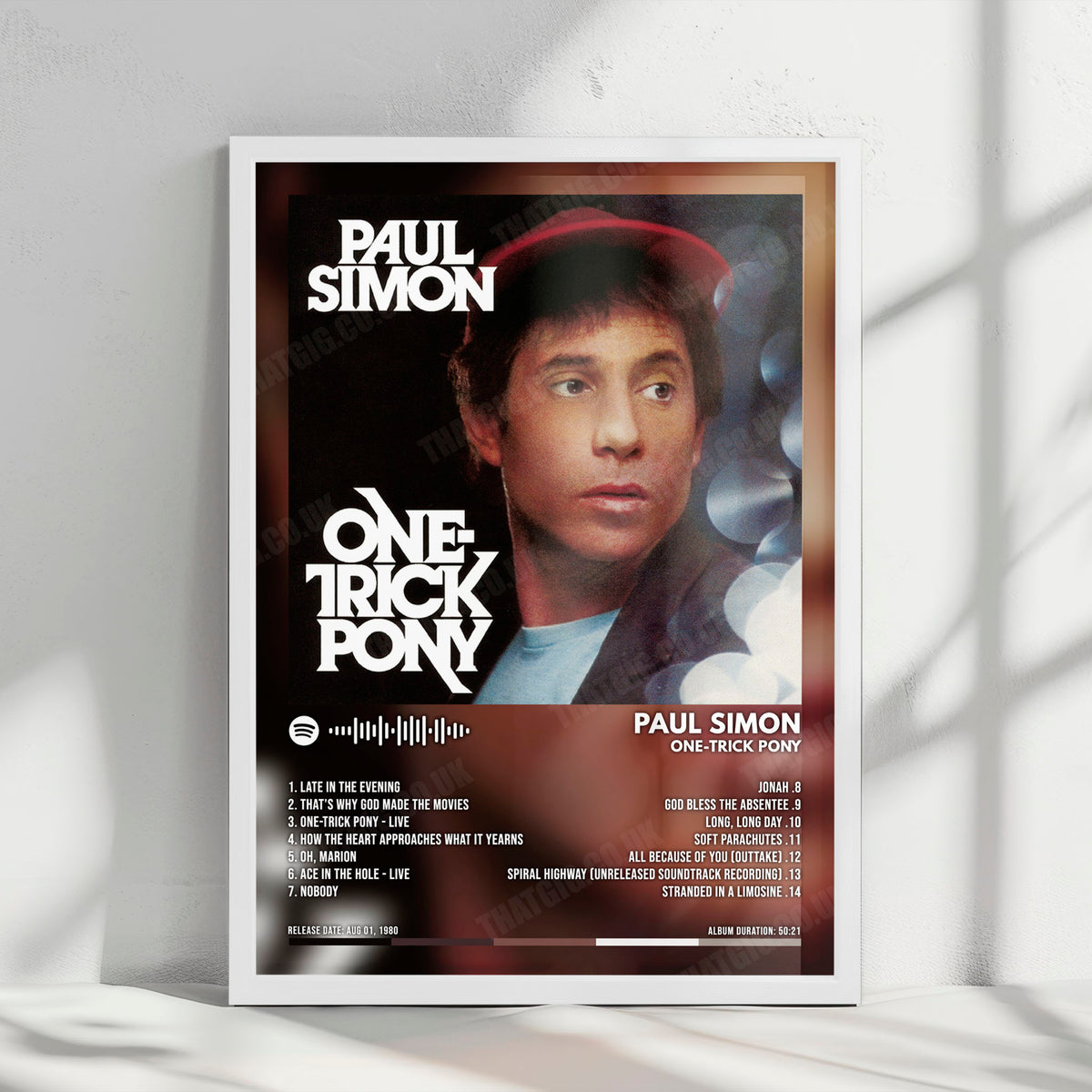 Paul Simon "One-Trick Pony" Album Cover Poster - with Complete Tracklist