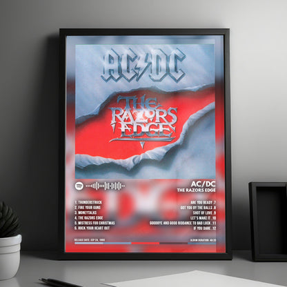 AC/DC "The Razors Edge" Album Cover Poster - with Complete Tracklist