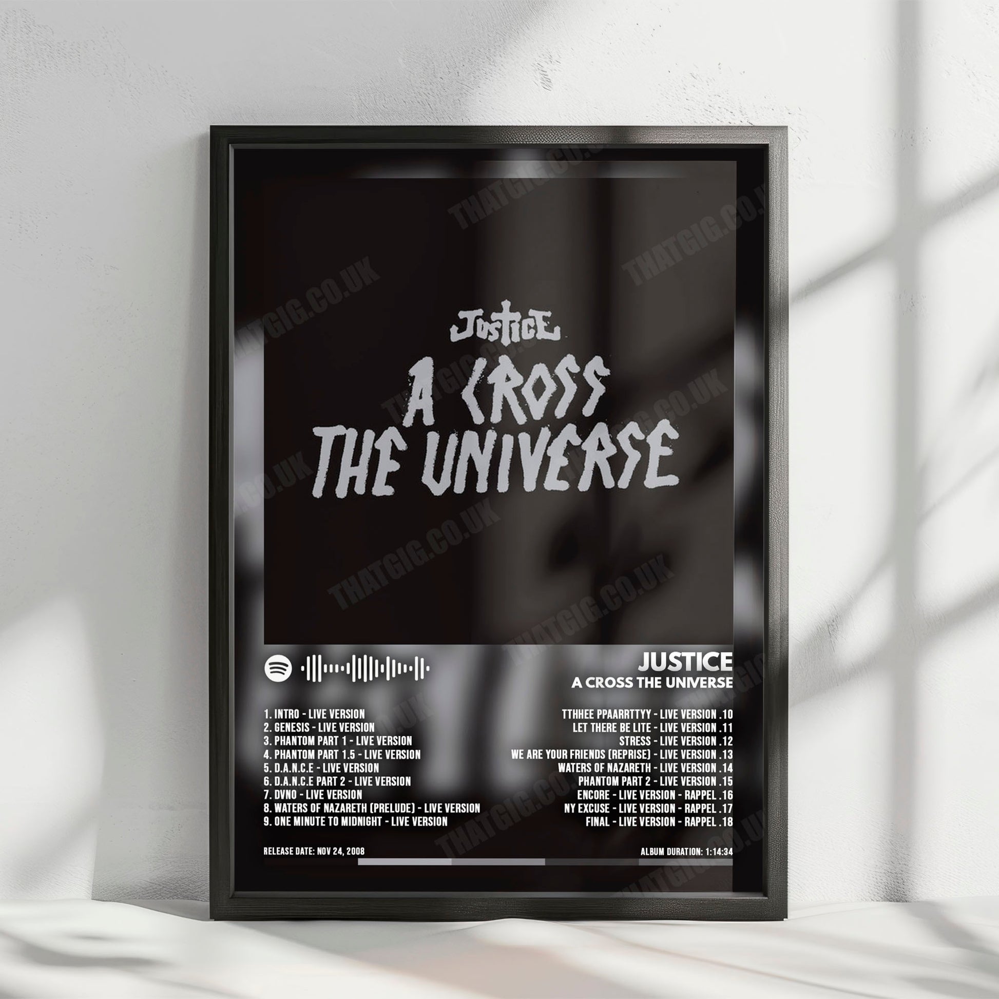 Justice "A Cross The Universe" Album Cover Poster - with Complete Tracklist