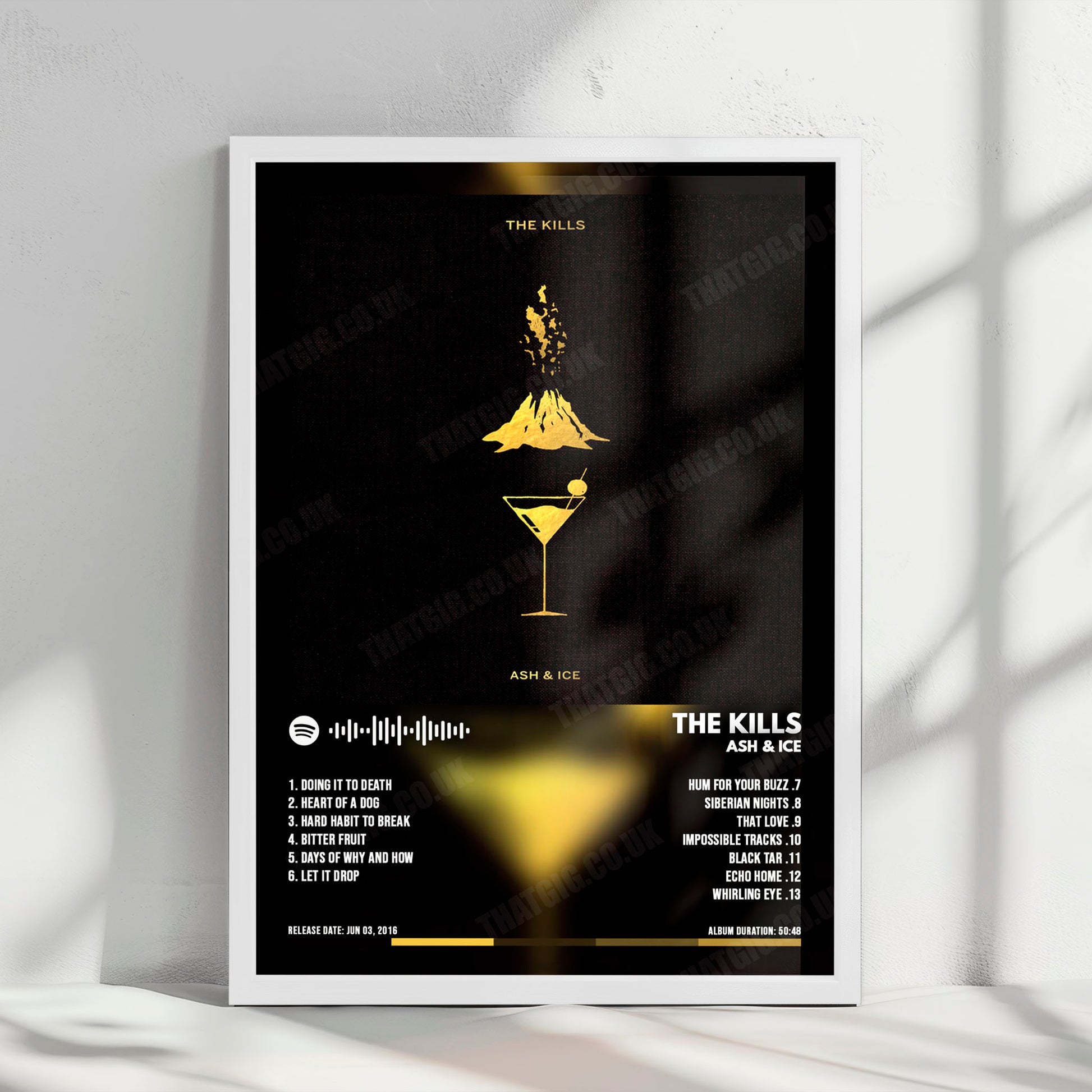The Kills "Ash & Ice" Album Cover Poster - with Complete Tracklist