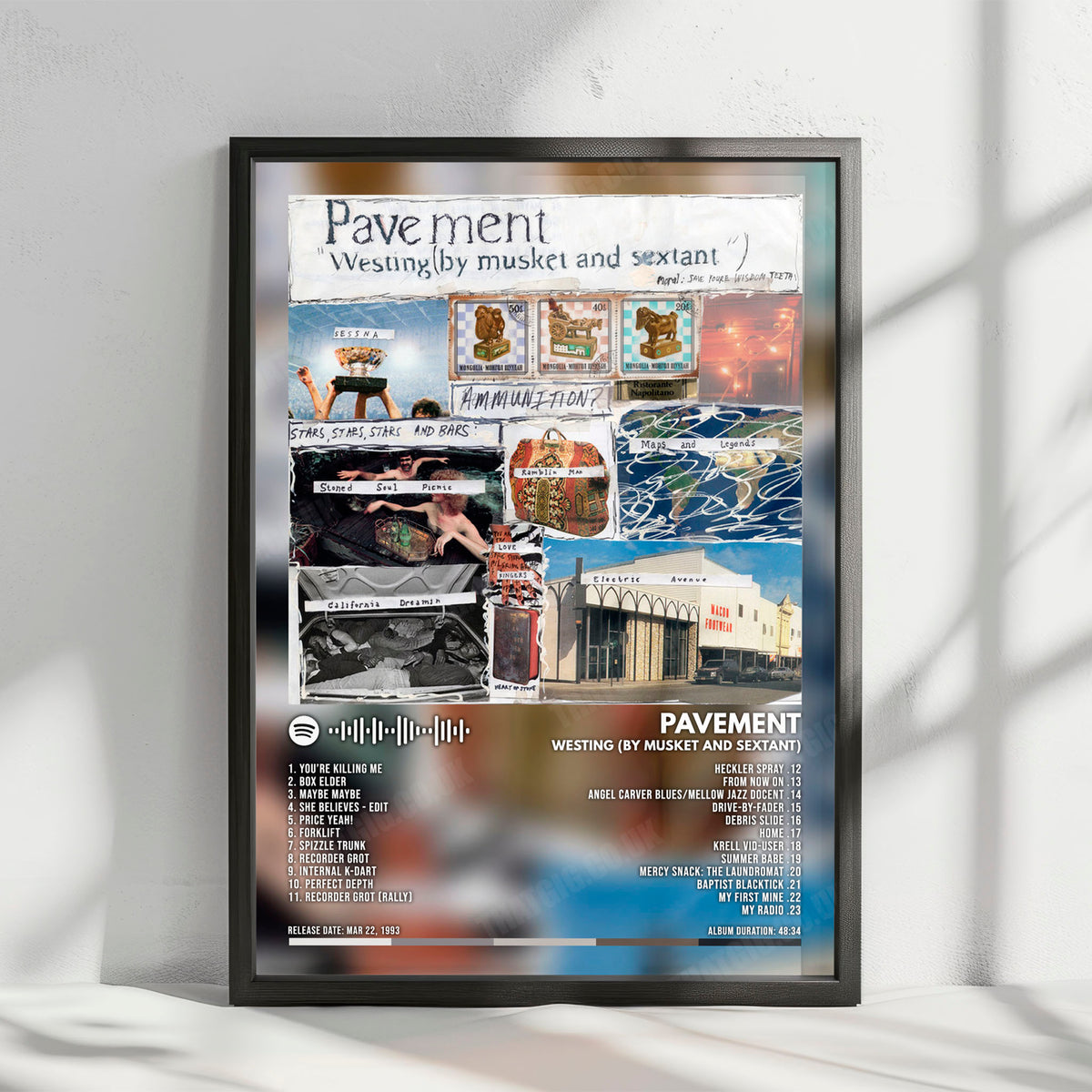 Pavement "Westing (By Musket And Sextant)" Album Cover Poster - with Complete Tracklist