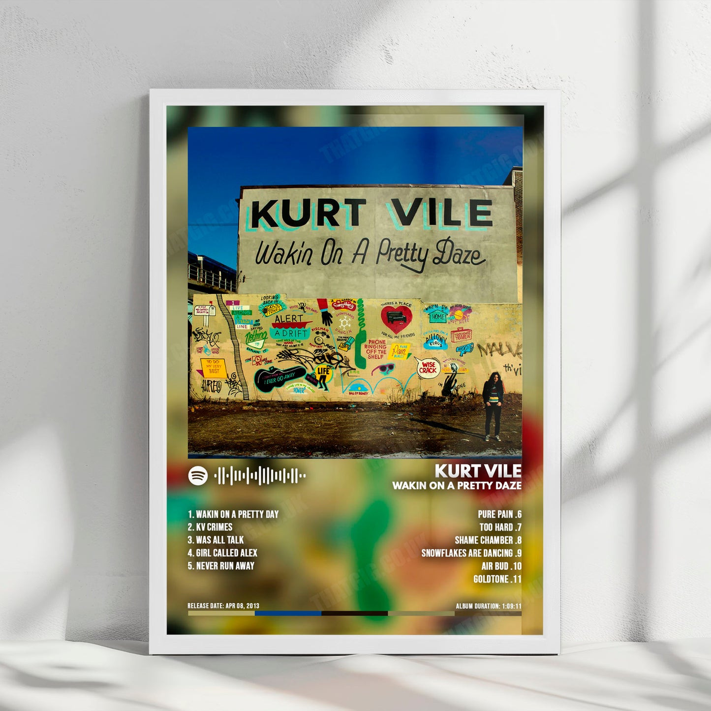 Kurt Vile "Wakin On A Pretty Daze" Album Cover Poster - with Complete Tracklist