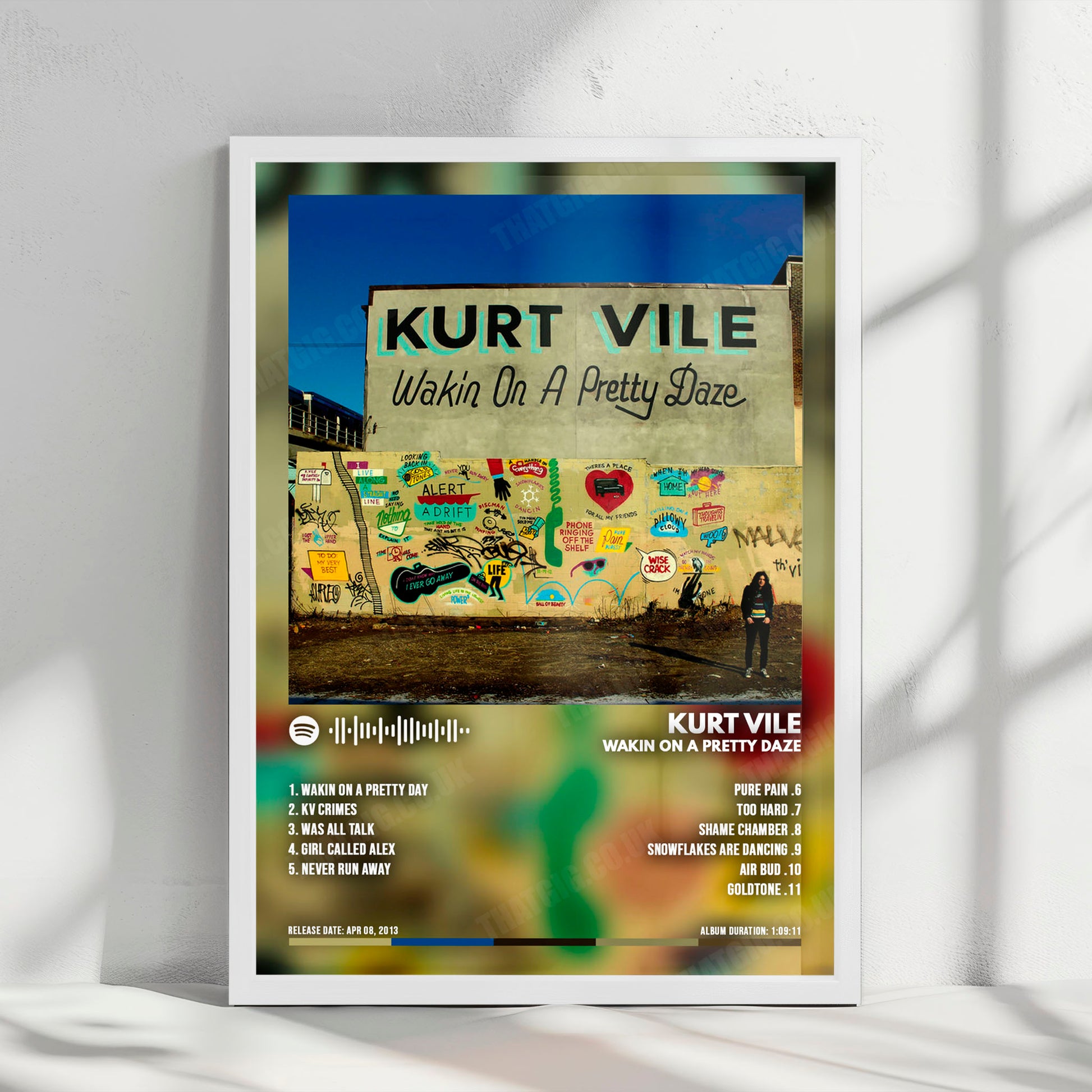 Kurt Vile "Wakin On A Pretty Daze" Album Cover Poster - with Complete Tracklist