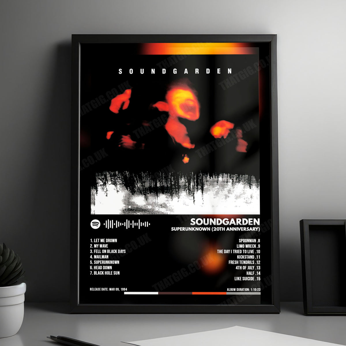 Soundgarden "Superunknown (20th Anniversary)" Album Cover Poster - with Complete Tracklist